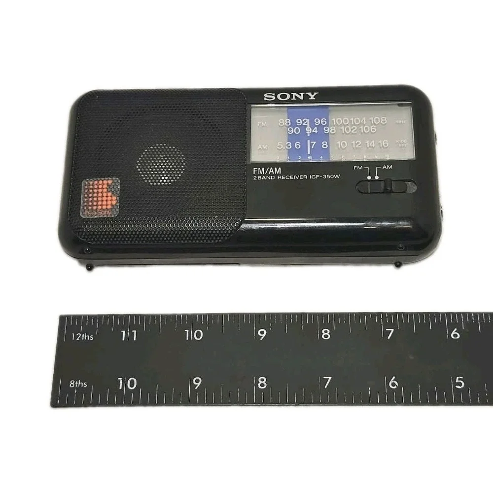 Sony ICF-350W 2 Band FM/AM Portable 2 Band Radio Receiver Tested Working!